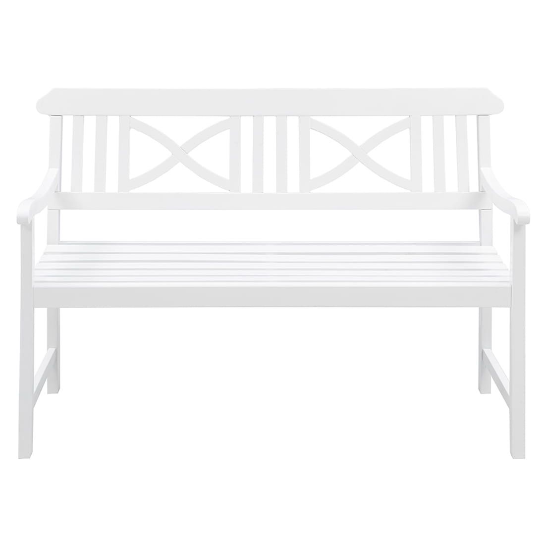 Hagebenk Landhaus akasie 128 cm hvit bakside