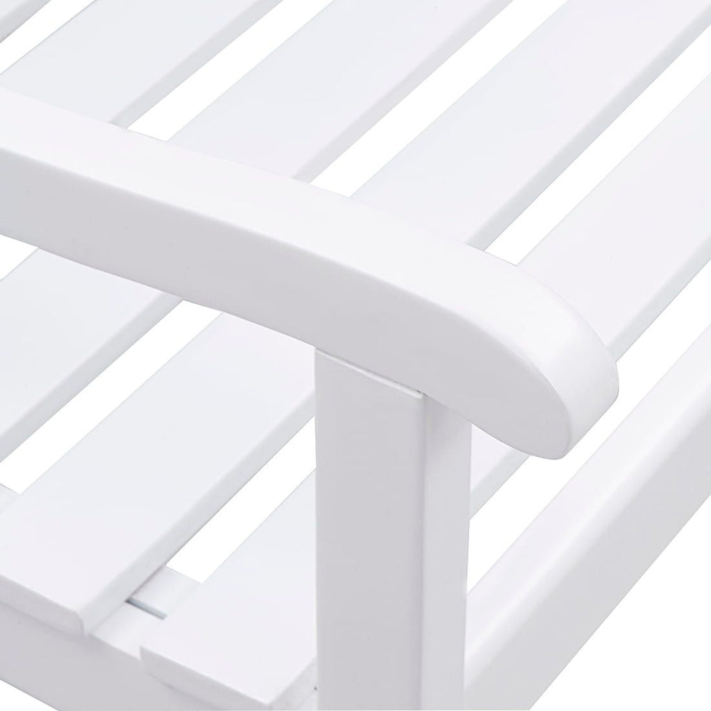Hagebenk Landhaus akasie 128 cm hvit med Landhaus design