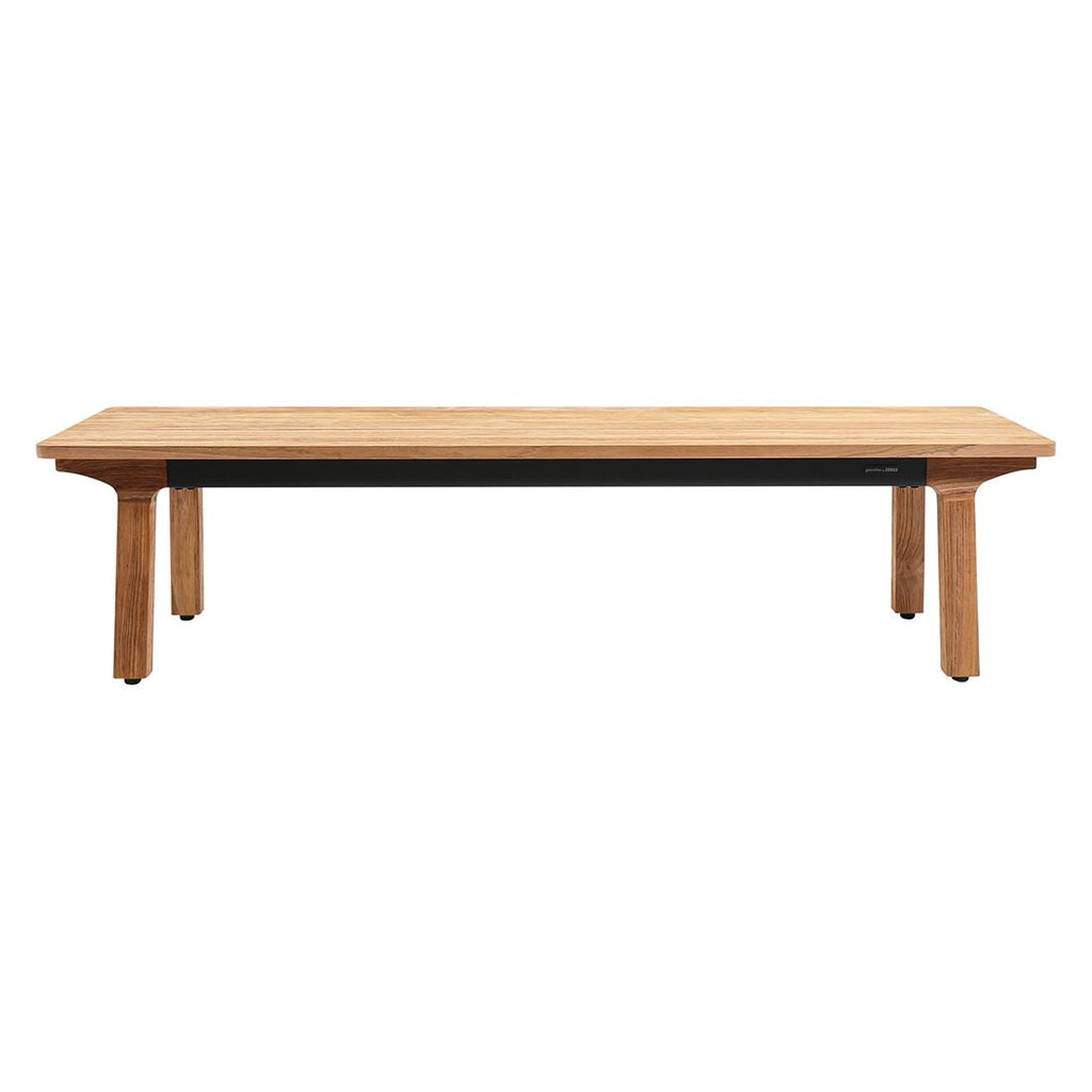Hagebenk Lenyx teak 180 cm detalj av teakmateriale