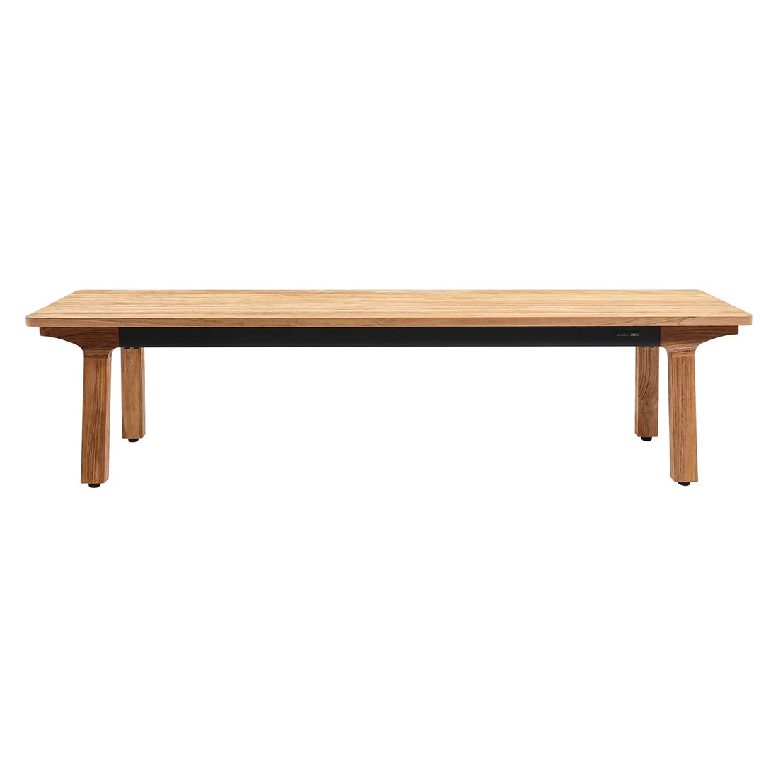 Hagebenk Lenyx teak 180 cm detalj av teakmateriale