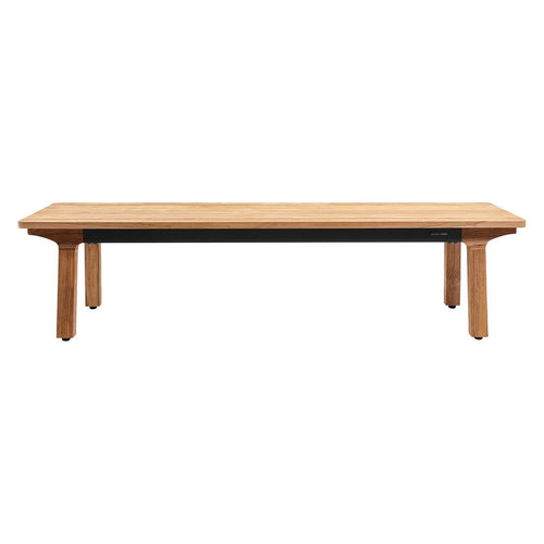 Hagebenk Lenyx teak 180 cm detalj av teakmateriale