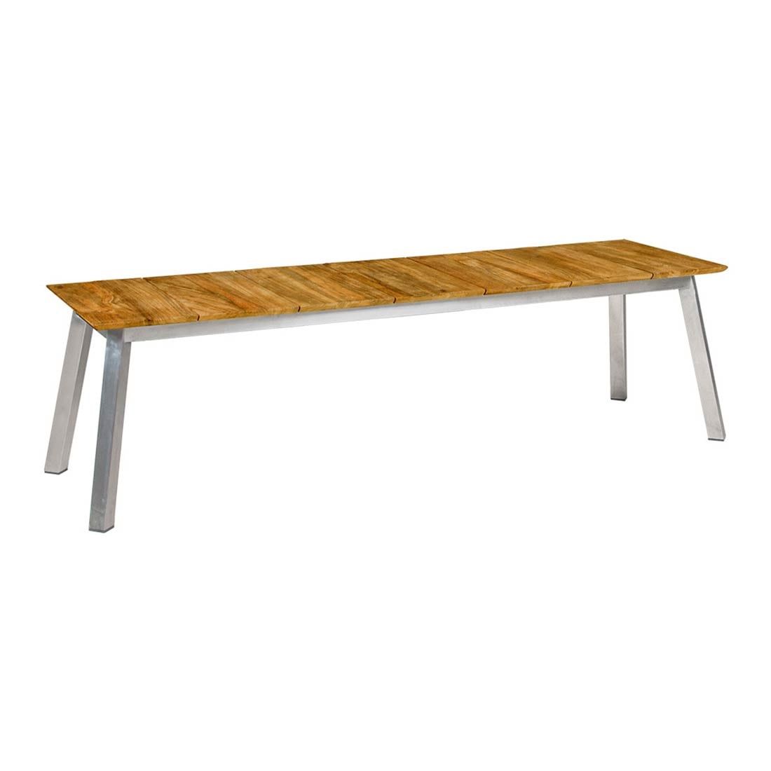 Hagebenk Linax 162 cm rustfritt stål og resirkulert teak fra forfra
