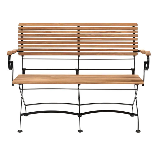 Hagebenk Lindau sammenleggbar stål og teak bakside