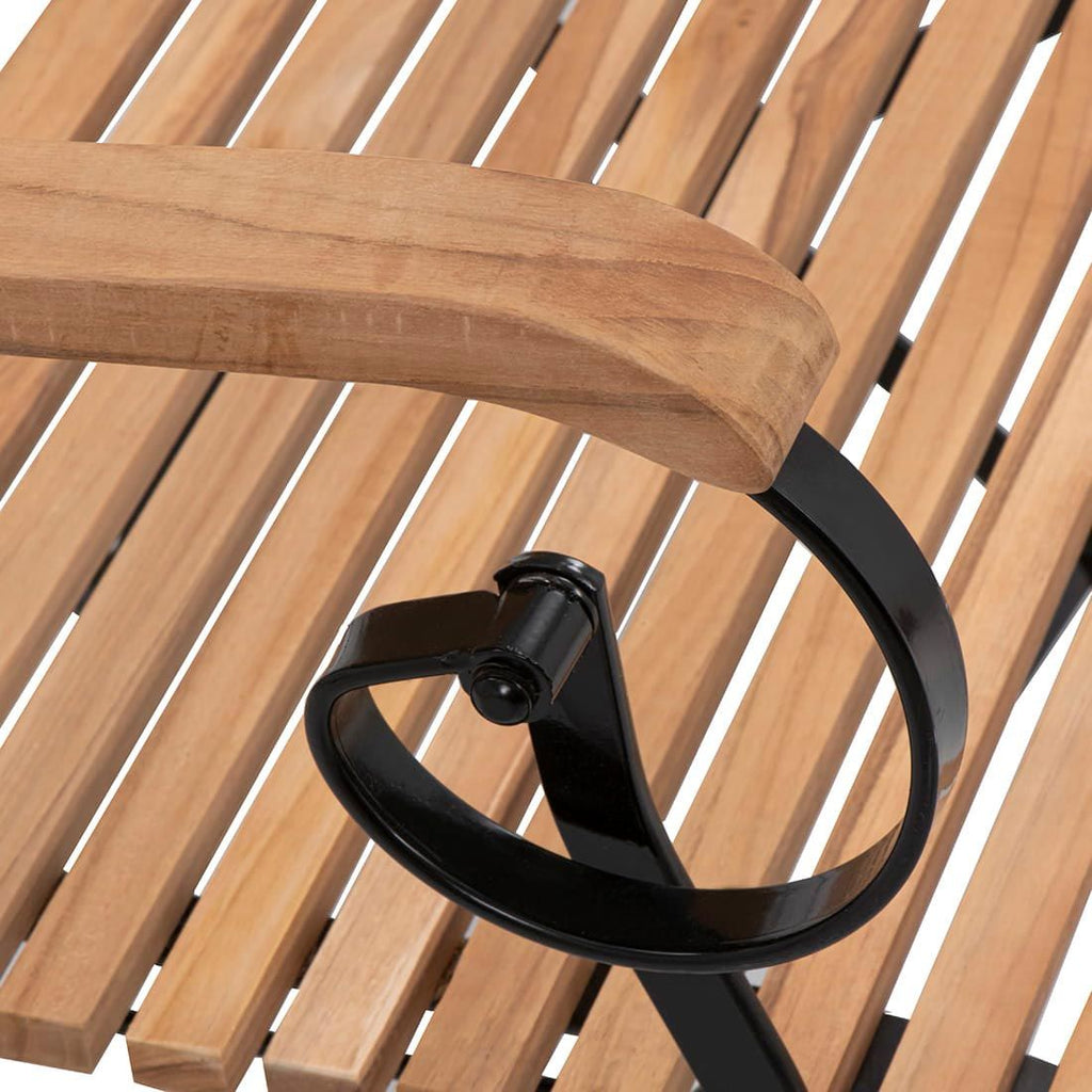 Hagebenk Lindau sammenleggbar stål og teak i hage