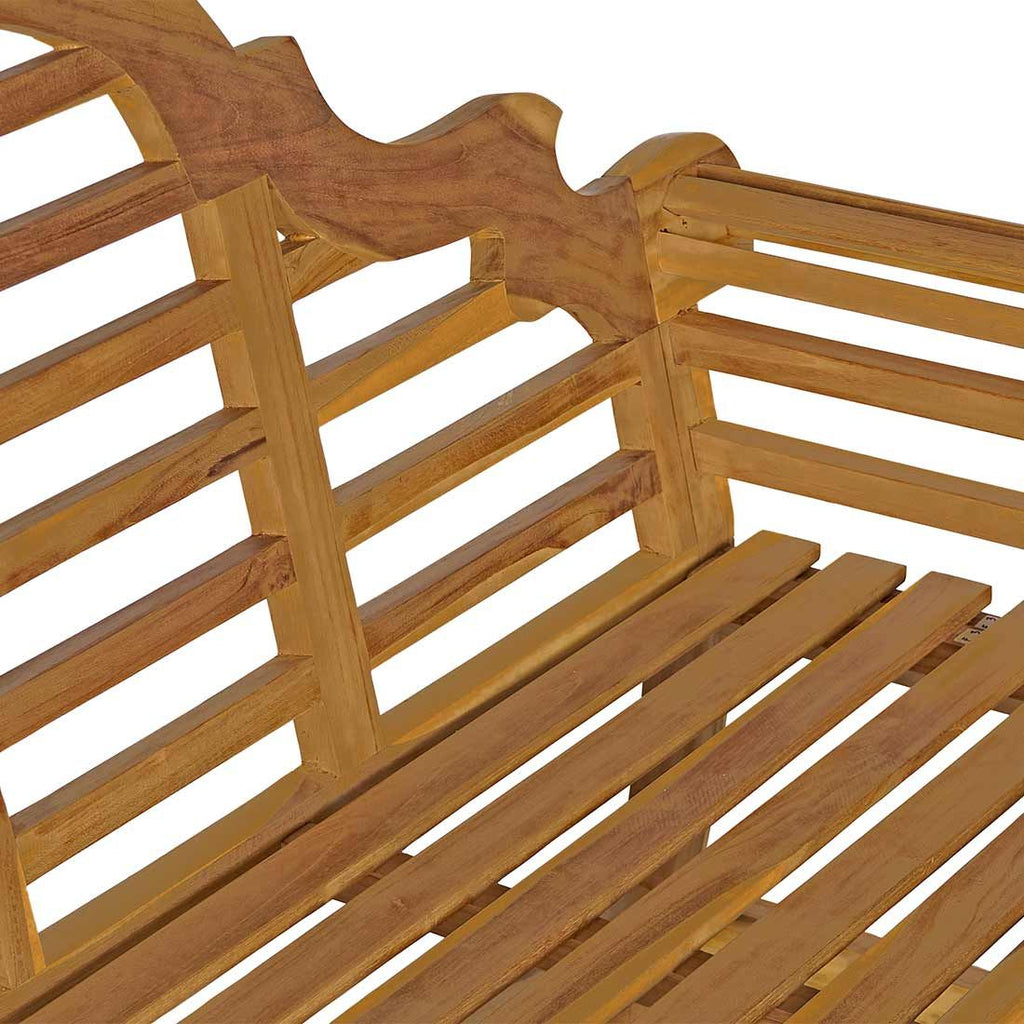Montert Hagebenk Malboro teak 165 cm på terrasse