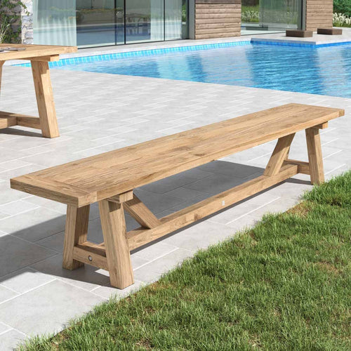Hagebenk Marbella resirkulert teak 240 cm bakside