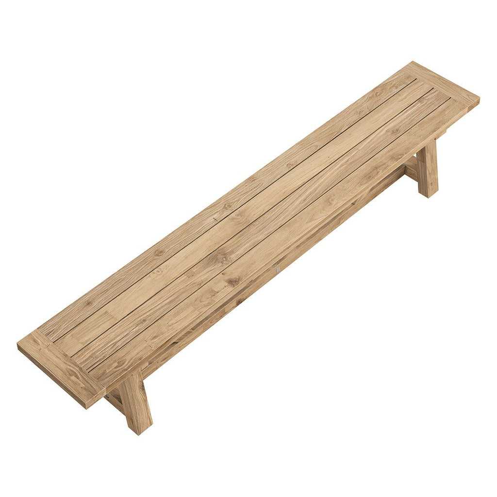 Sideprofil av Hagebenk Marbella resirkulert teak 240 cm