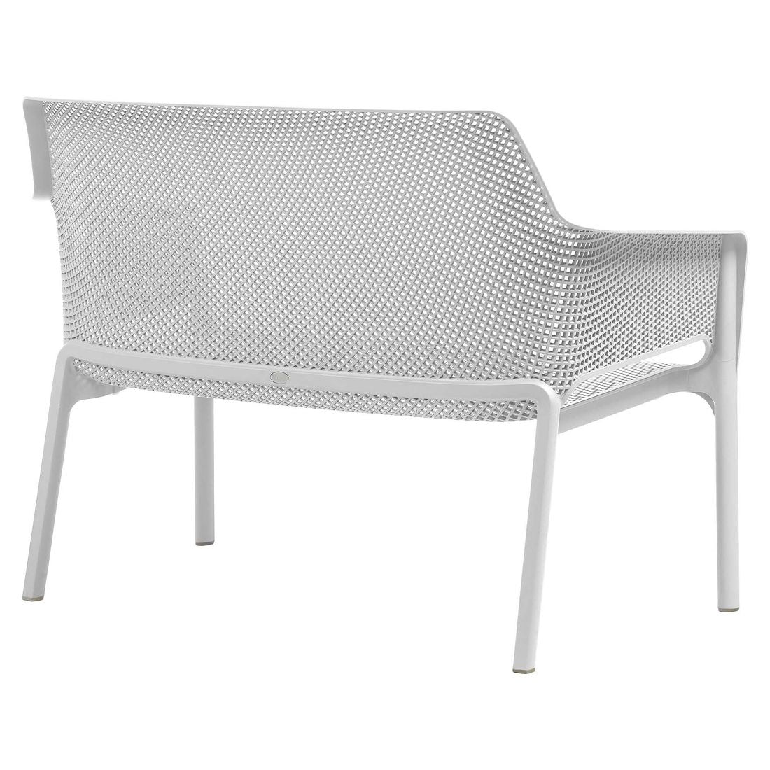 Oversikt over Hagebenk Net 2-seter plast 116 cm stabelbar - Nardi på terrasse