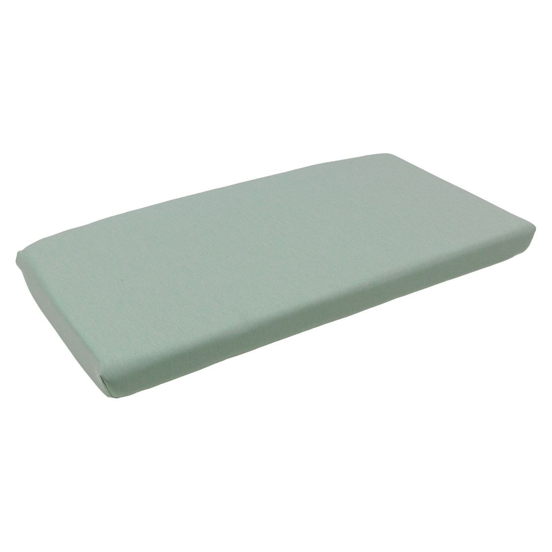 Oversikt av Hagebenk Net plast med sittepute og bord 116 cm i bruk
