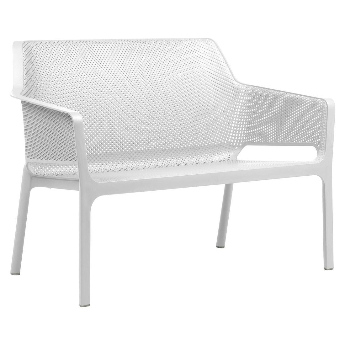 Hagebenk Net plast stabelbar 116 cm hvit sitteflate