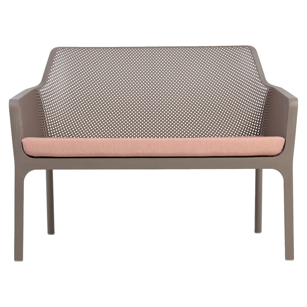 Montert Hagebenk Net plast stabelbar 116 cm taupe i hagen