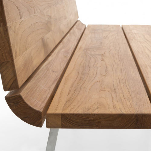 Hagebenk Nova 160 cm rustfritt stål/teak detalj av teak sitteflate