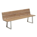Hagebenk Nova 220 cm rustfritt stål og resirkulert teak forfra