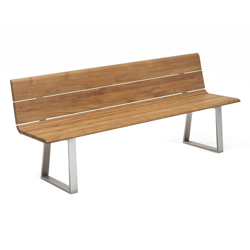 Hagebenk Nova rustfritt stål/teak 180 cm for terrasse