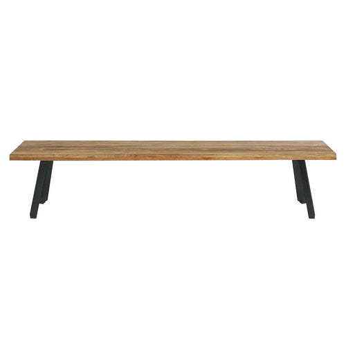 Hagebenk Ohio rustfritt stål/resirkulert teak 200 cm bakside