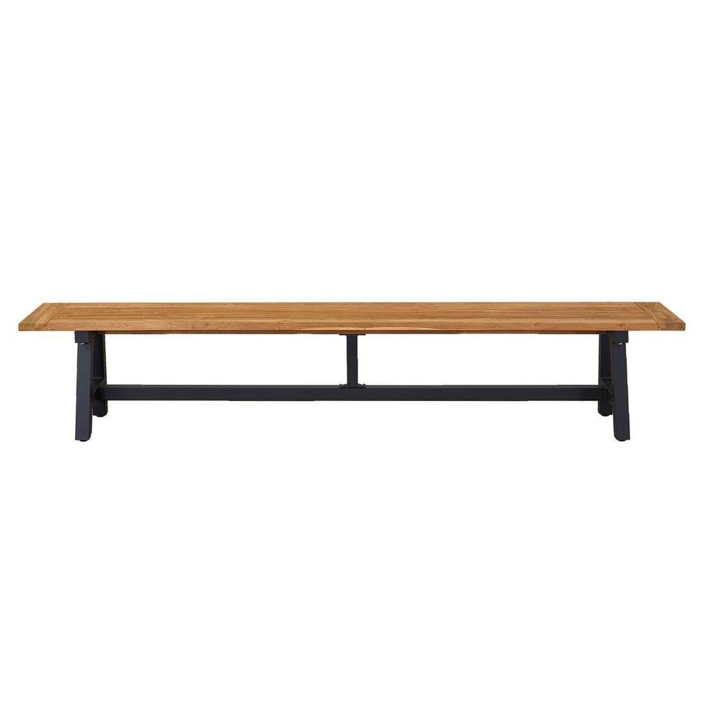Hagebenk Omaha aluminium/resirkulert teak 200 cm bakside