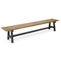 Hagebenk Omaha aluminium/resirkulert teak 240 cm forfra
