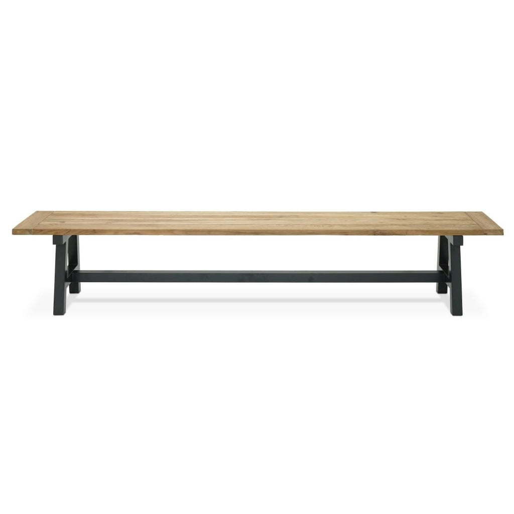 Hagebenk Omaha aluminium/resirkulert teak 240 cm bakside