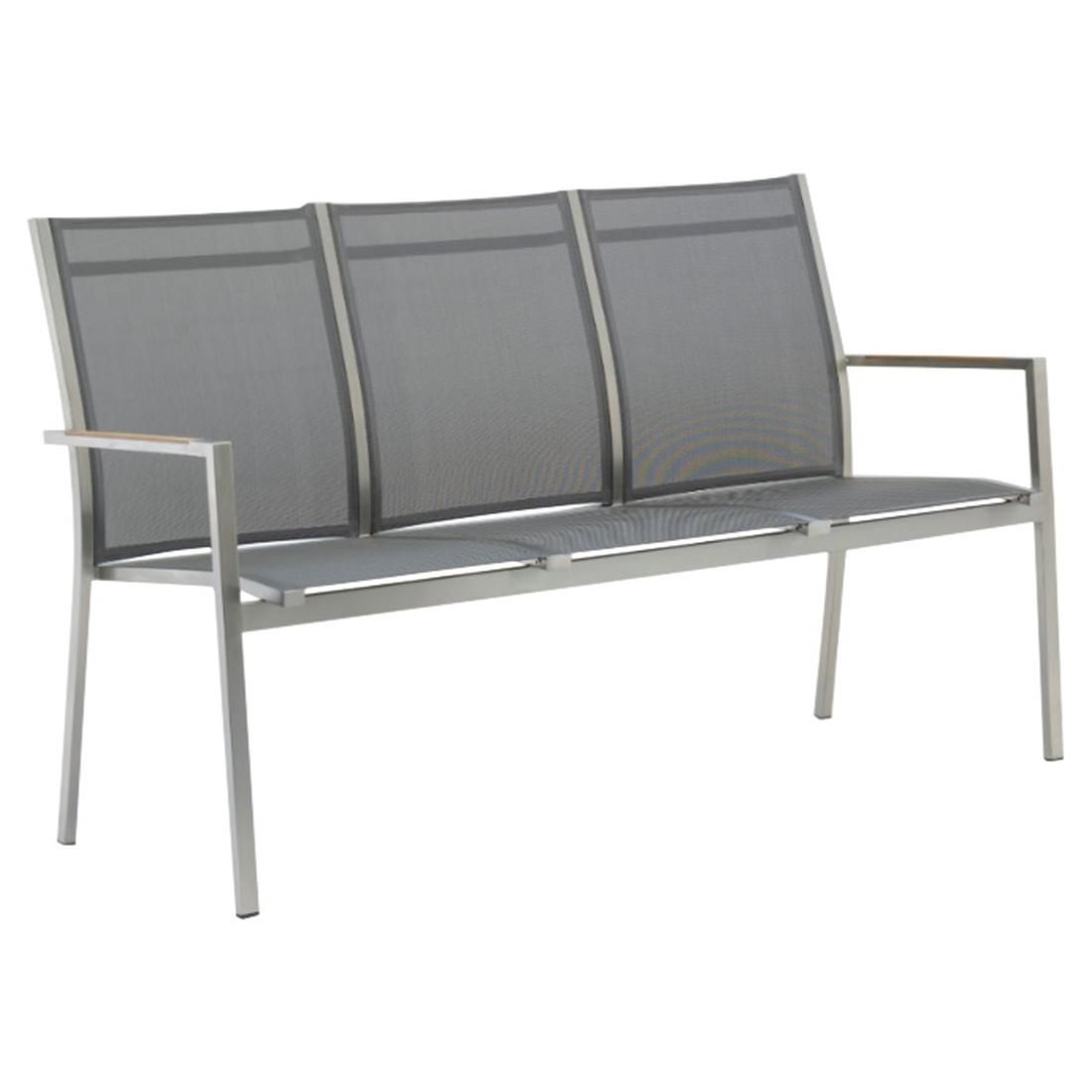 Hagebenk One rustfritt stål/textilen 157 cm fra siden