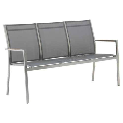Hagebenk One rustfritt stål/textilen 157 cm fra siden