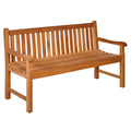 Hagebenk Ontario ECO-teak 120 cm med armlener forfra