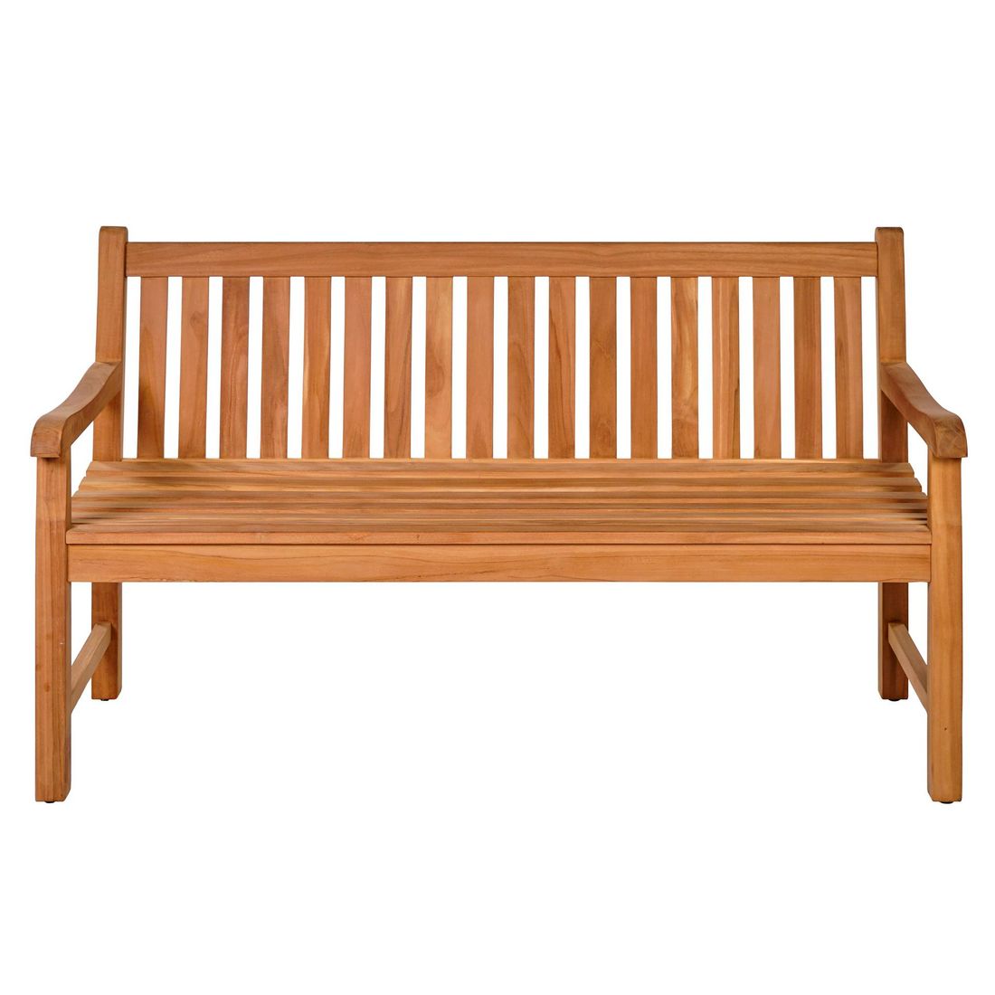 Hagebenk Ontario ECO-teak 120 cm med armlener bakside