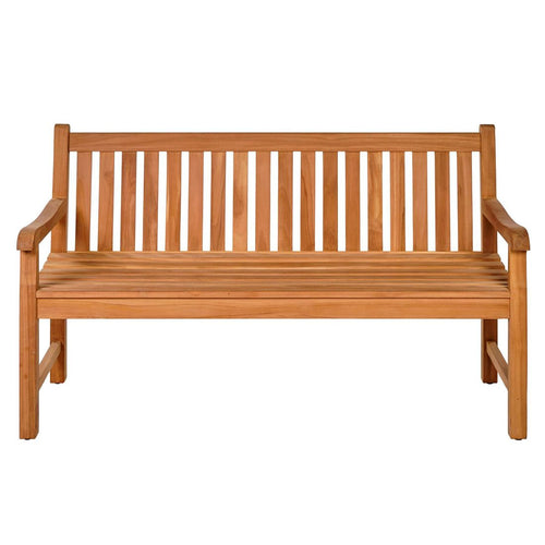 Hagebenk Ontario ECO-teak 120 cm med armlener bakside