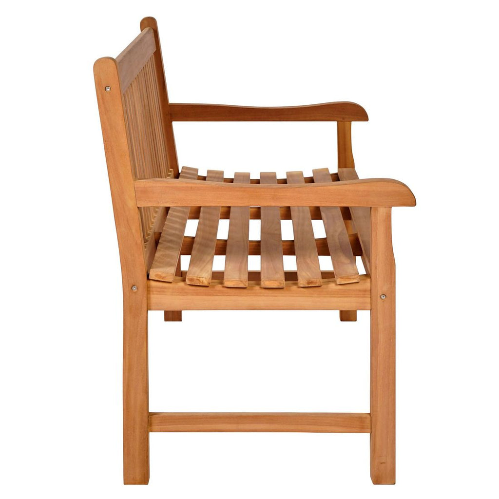 Detalj av armlener på Hagebenk Ontario ECO-teak 120 cm