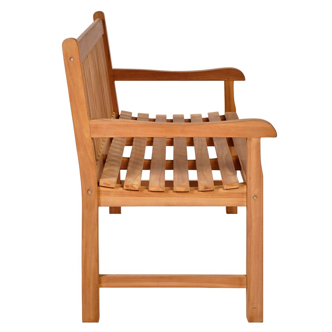 Detalj av armlener på Hagebenk Ontario ECO-teak 120 cm
