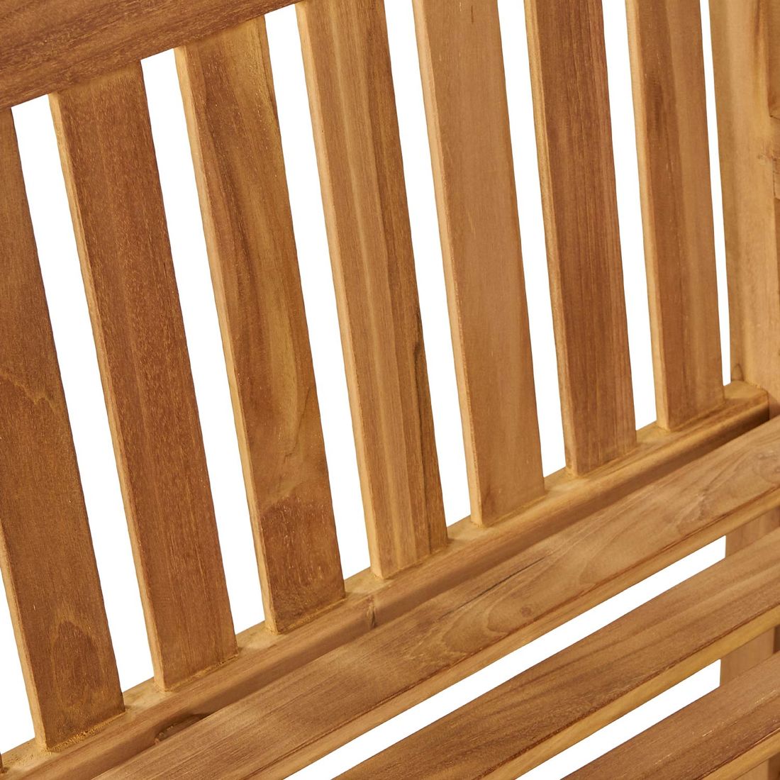 Sideprofil av Hagebenk Ontario ECO-teak 120 cm med armlener