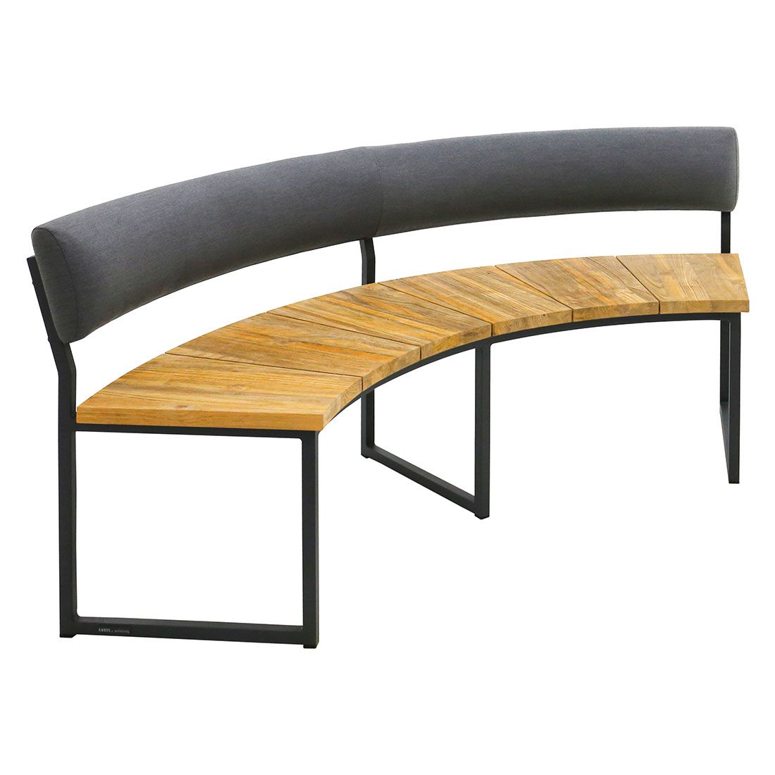 Hagebenk Onyx aluminium/resirkulert teak 171 cm forfra
