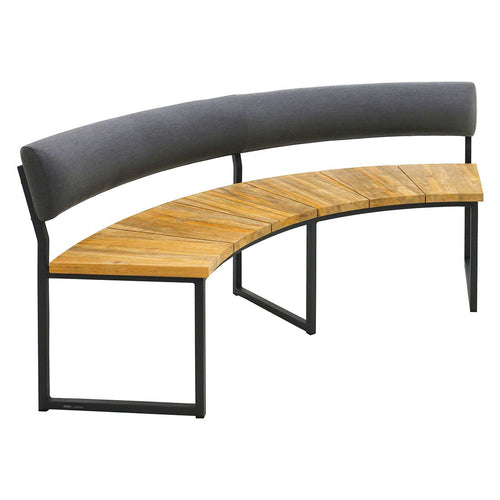 Hagebenk Onyx aluminium/resirkulert teak 171 cm forfra