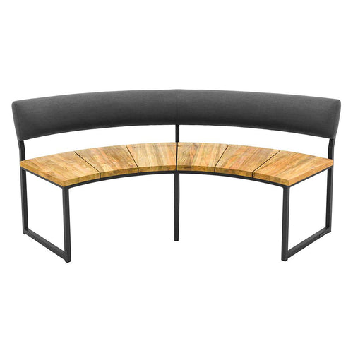 Hagebenk Onyx aluminium/resirkulert teak 171 cm detalj av sete