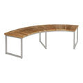Hagebenk Onyx kvartbue rustfritt stål/resirkulert teak 196 cm Zebra forfra