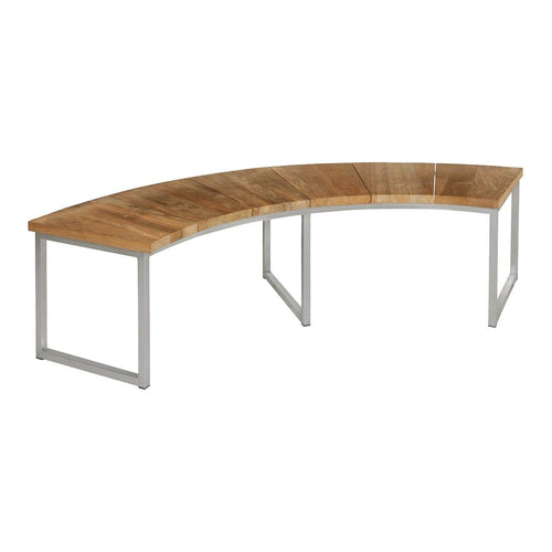 Hagebenk Onyx kvartbue rustfritt stål/resirkulert teak 196 cm Zebra forfra
