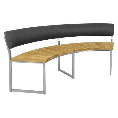 Hagebenk Onyx rustfritt stål/resirkulert teak 171 cm forfra