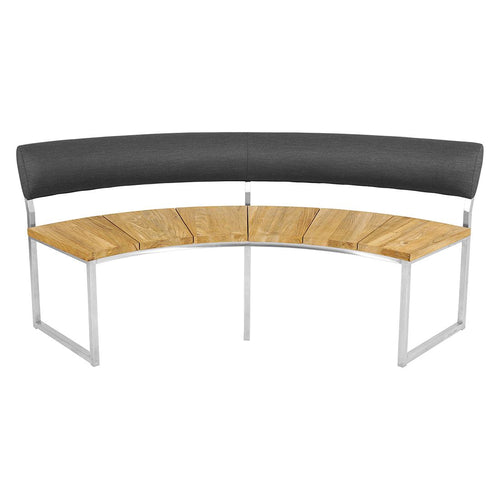 Hagebenk Onyx rustfritt stål/resirkulert teak 171 cm montert
