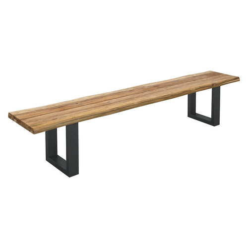 Hagebenk Orlando rustfritt stål/resirkulert teak 240 cm forfra