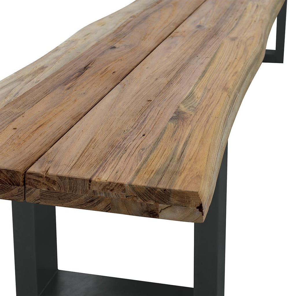Montert Hagebenk Orlando rustfritt stål/resirkulert teak 240 cm i hage
