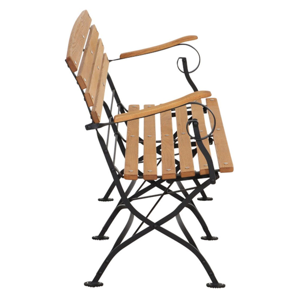 Hagebenk Peru III sammenleggbar stål/robinie 132 cm detalj av robinietre