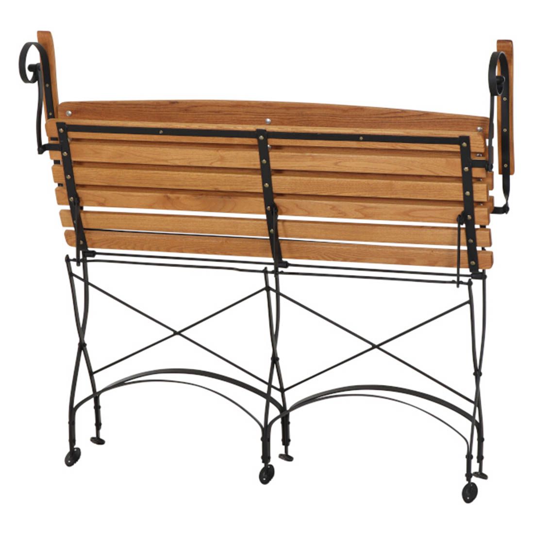 Montert Hagebenk Peru III sammenleggbar stål/robinie 132 cm på terrasse