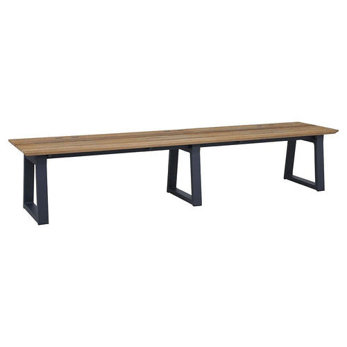 Hagebenk Phönix resirkulert teak og aluminium 220 cm forfra