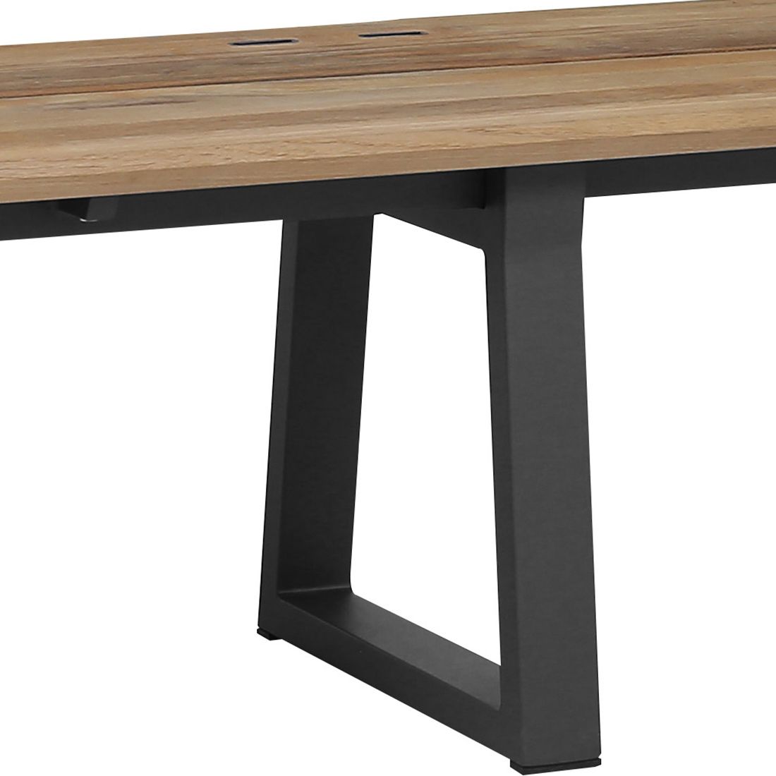 Detalj av Hagebenk Phönix resirkulert teak og aluminium 220 cm sitteflate