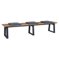 Hagebenk Phönix aluminium resirkulert teak 220 cm front