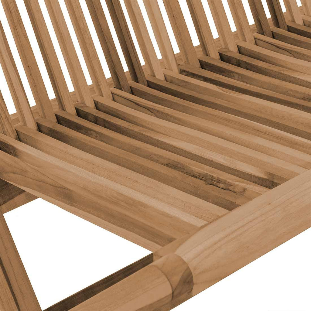 Hagebenk Portland sammenleggbar teak 100 cm montert i hage