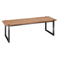 Hagebenk Quadux 140 cm aluminium/resirkulert teak forfra