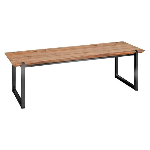 Hagebenk Quadux 140 cm aluminium/resirkulert teak forfra