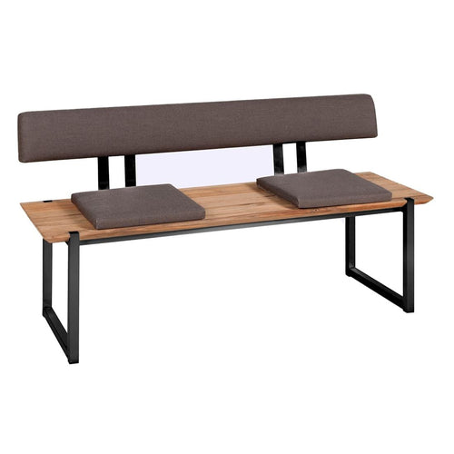 Hagebenk Quadux 140 cm aluminium/resirkulert teak bakside