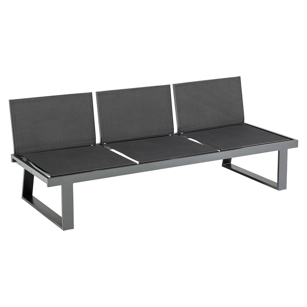 Hagebenk Rasmus Modular aluminium/textilen 210 cm forfra