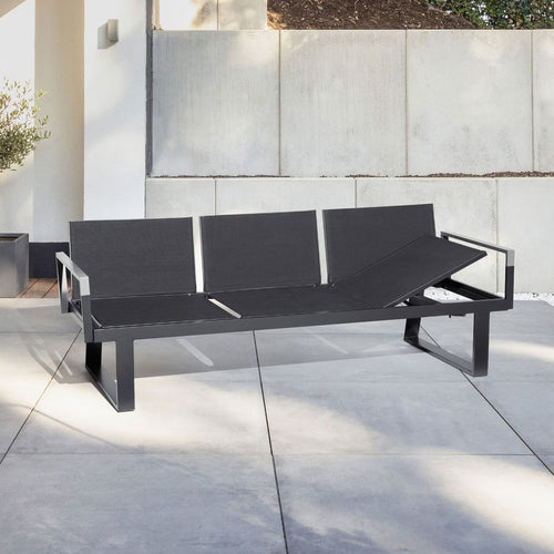 Hagebenk Rasmus Modular aluminium/textilen 222 cm bakside
